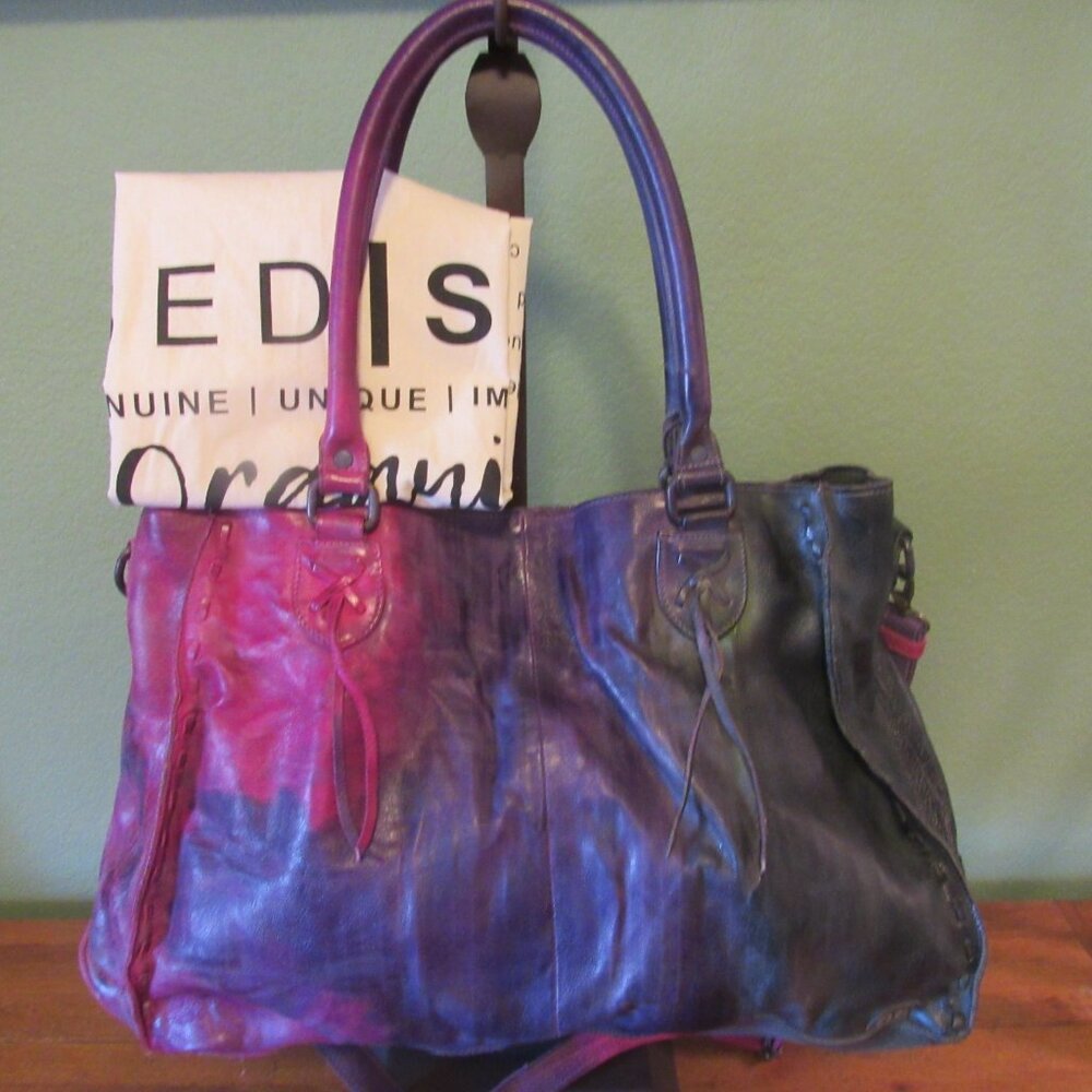 NWT Rare BedStu Rockaway Leather Handbag Purse Tote HTF Spring Meadow Dust Bag